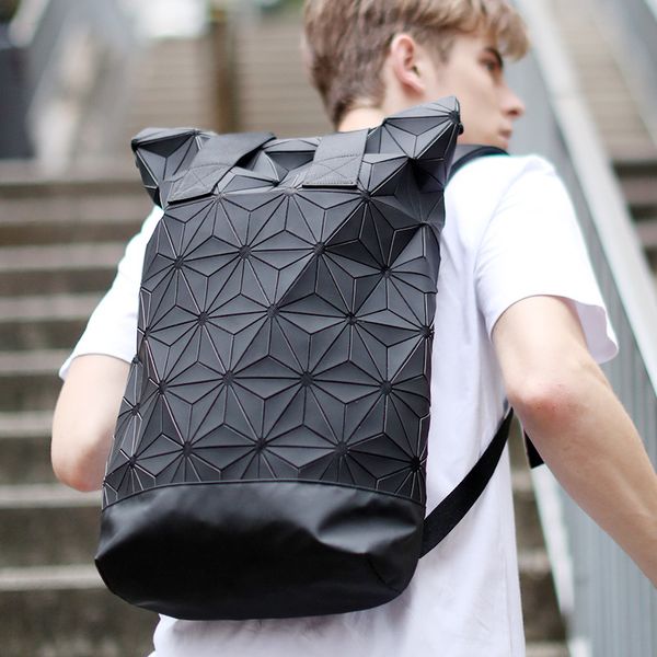 

school bags 2021 backpack men and women computer bag clover schoolbag 3d diamond geometric stitching backpack,school bag,bag