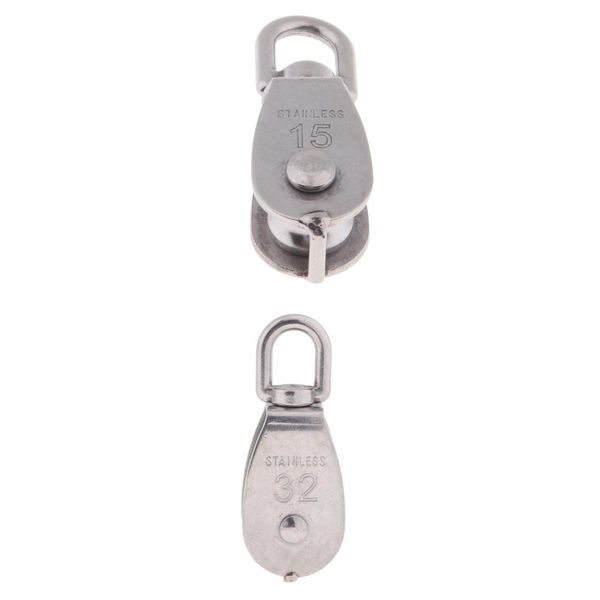 

m15 m32 single pulley sheave block swivel eye - 304 stainless steel hardware