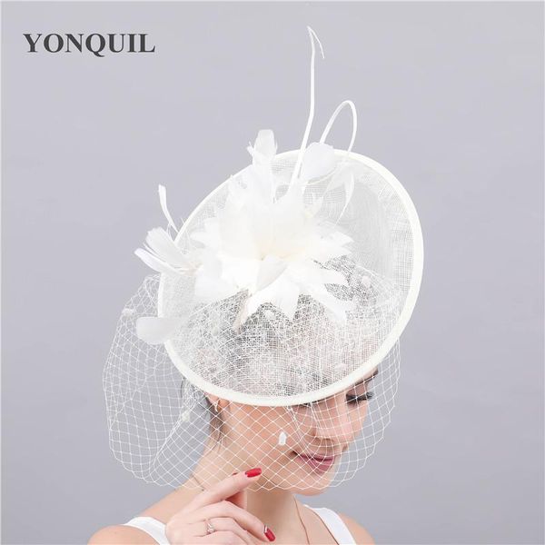 

великолепная невеста свадьба mesh hat fascinators женщины элегантный chic головной убор veilling головной убор для marry дамы головной убор, White