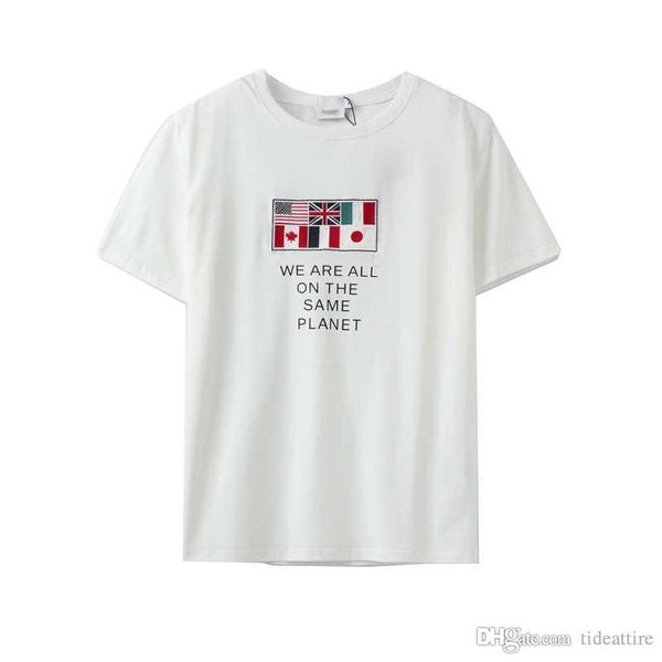 

summer women t shirt fashion 6 national emblem embroidery shirts short sleeved ccotton tees men s-xxl, White