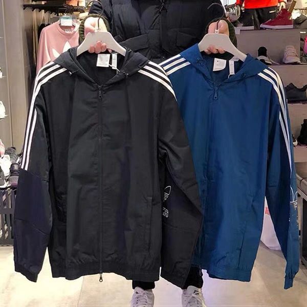 

mens designer with slash sign logo jacket spring clothes tracksuits hooded collar jacket women windbreaker zipper sportwear, Black;brown