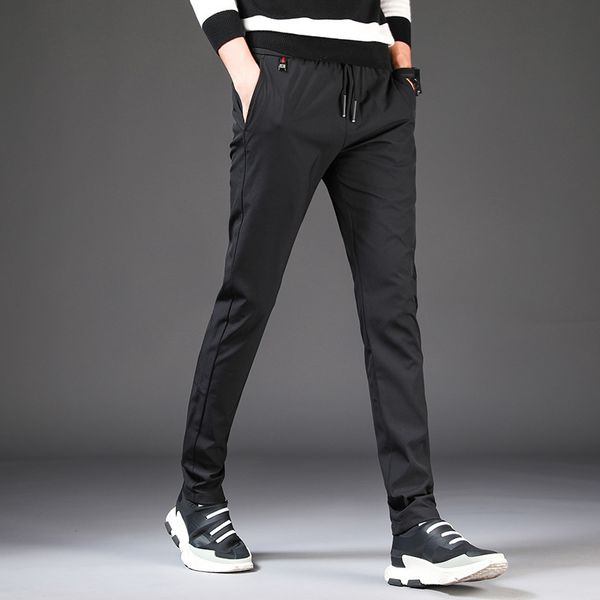 

2019 осень новый стиль мужские повседневные брюки мужская тенденция носить slim fit спортивные брюки корейский стиль повседневный тощий, White;black