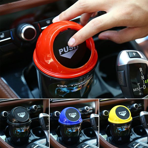 

vehemo self-slip flip bin car trash can can mini storage car accessories
