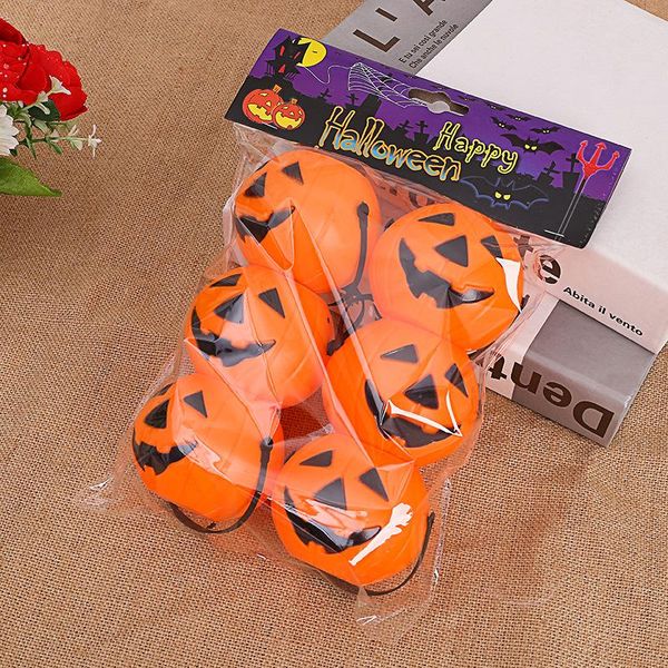 

6шт = 1 мешок halloween party реквизит пластиковые тыквы bucket trick treat cosplay пластиковые украшения мешок держатель хэллоуин украшения