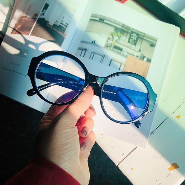 

vwktuun круглые очки кадр мужчины женщины vintage frames оптические очки широкий близорукость компьютер чистый anti blue ray, Black