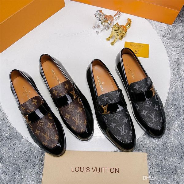 

20ss designers formal men luxury dress shoes genuine leather black wine red bluepointed toe office oxford shoe madaod