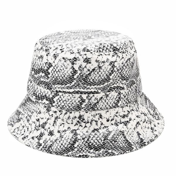 

leather snake print bucket hat fisherman hat outdoor travel sun folding