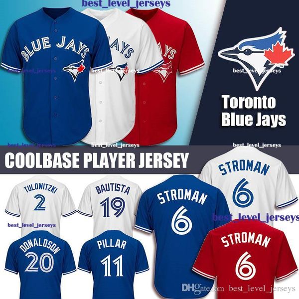 

Blue Jays 6 Marcus Stroman Jersey 20 Josh Donaldson 29 Joe Carter 19 Jose Bautista 11 Kevin Pilar Toronto Coolbase Jersey