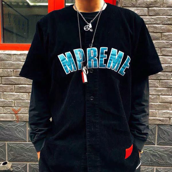 

20ss бренд вышивка логотип мужчины футболка бесплатная доставка мода повседневная тройники high street футболка s-xl мужчины женщины пара хи, White;black