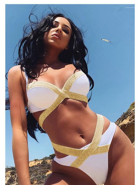 

пляж бассейн блестящий sexy ladies swimwear отпуск must have одежда женщин высокой талии бинты бикини лето, White;black