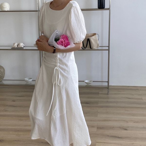 

ewq] 2020 лето о шее холтер плиссированных texture кулиски нерегулярной большом свинг круглых шеи вскользь дамы платья простого балахона, Black;gray