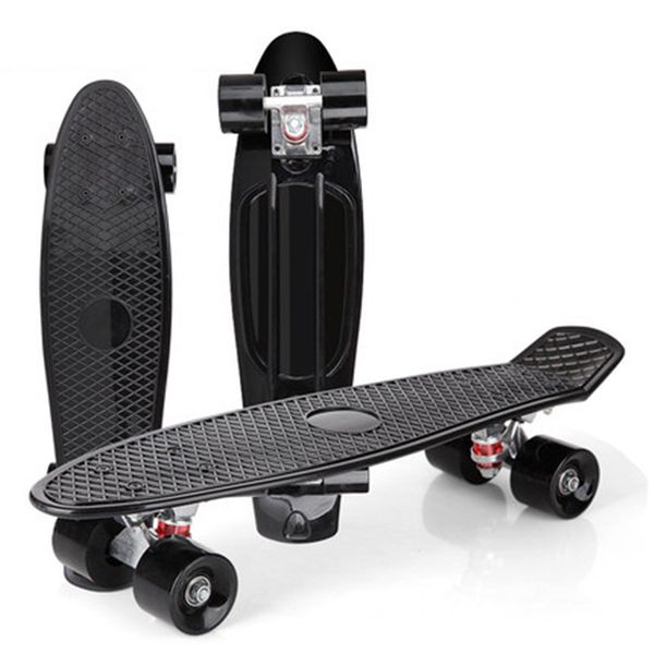 

color single rocker skate board four wheels mini cruiser skateboard small fish plate outdoor for kids step transport ie01