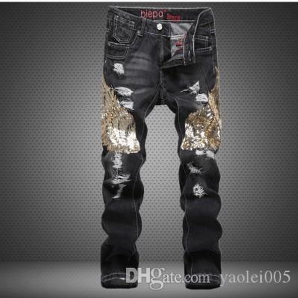 

нове мђжкие пѬме онкие джин tide brand hole евѬопейкий и амеѬиканкий ил мод, Blue