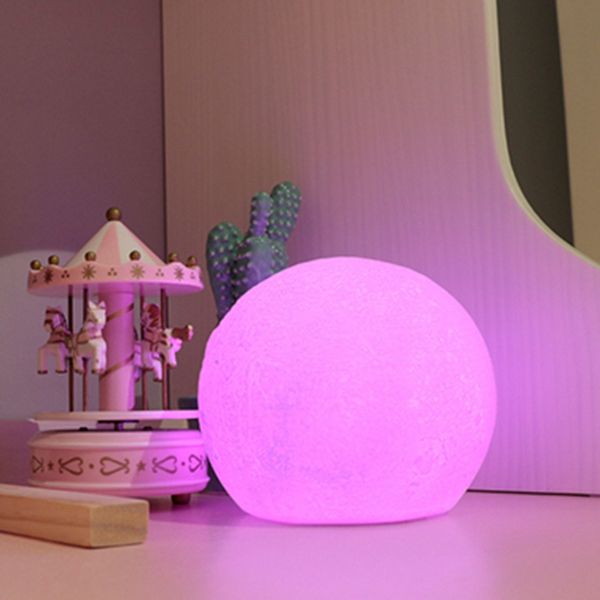 

wifi smart moon table lamp compatible with alexa google home voice control hand press light led ambient night light controlled b
