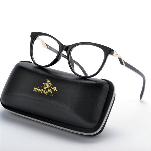 

fashion lady eyeglasses frames for women cat glasses frame clear lens women eyeglasses frames vintage transparent eyewear nx, Black