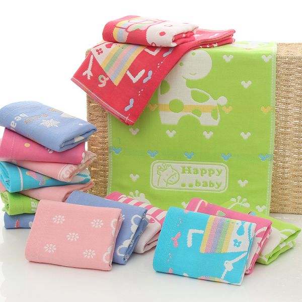 

factory direct cotton three-layer gauze childrens towel baby baby face towel pig bath towel