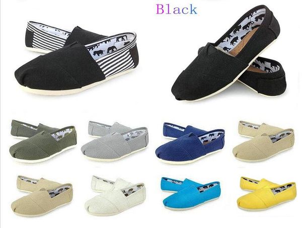 

sell fashion women and men sneakers canvas shoes tom shoes loafers flats espadrilles tom shoes for womens low price size 35-45, Black