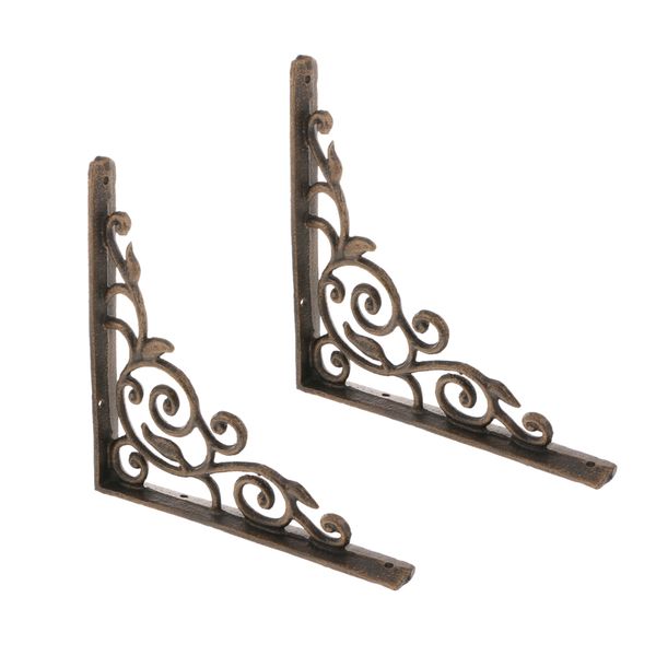 

2pcs l shaped wall mounted shelf bracket metal hanging holder 21.5x21.5cm