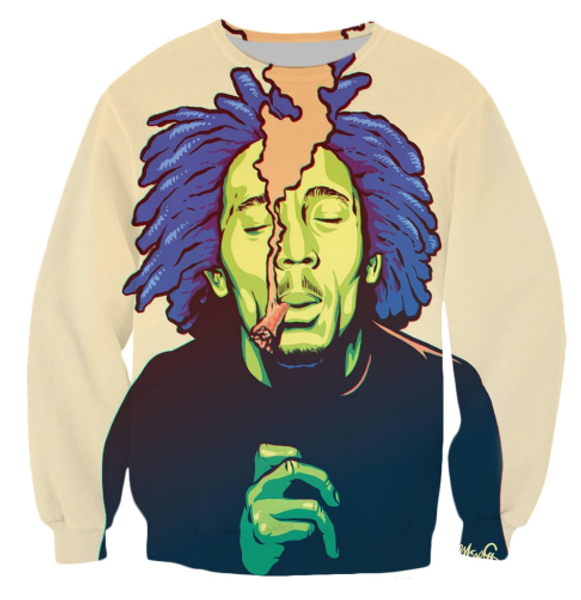 

new fashion singer bob marley reggae smoking sweatshirt 3d print clothing women men unisxe casual outerwear pullovers hip hop k374, Black