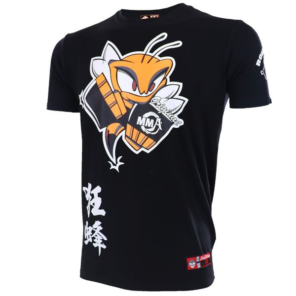 

soft mma boxing t shirt bjj men muay thai breathable bjj kickboxing shirt boxe thai fighting boxing jerseys sport gym shirts boxing robes, Black;red