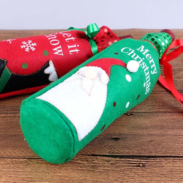 

1 pcs christmas wine bottle bag cover home christmas decoration bottle sets decoration ornament skd88
