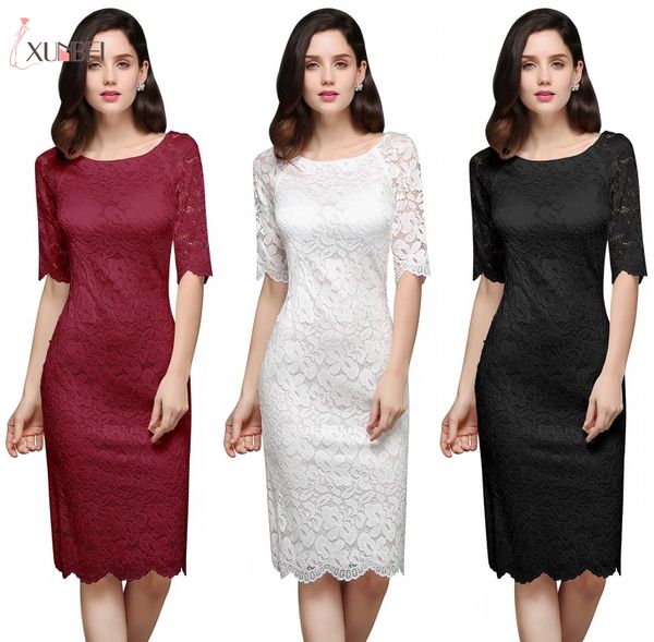 

party dresses soiree mermaid litter black dress short lace evening half sleeves mother of the bride gown, White;black