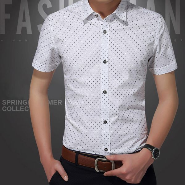 

мужская дизайнерская футболка с коротким рукавом повседневная мода dot pattern shirt luxury summer spring slim fit shirts men fashion tops h, White;black