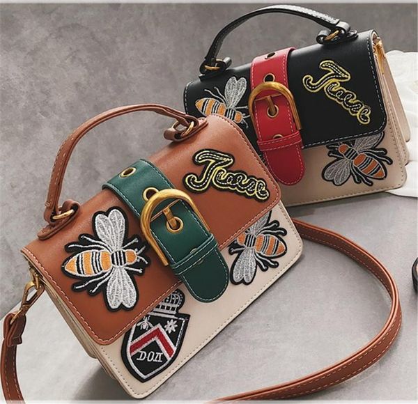 

designer handbags womens new style embroidery emblem for ladies in bags new arrival black green brown 11