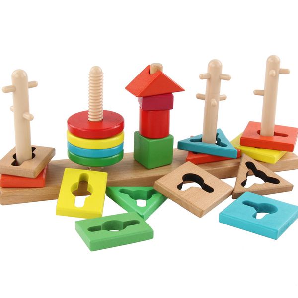 

новые деревянные детские игрушки мудрость многоцветный набор columm