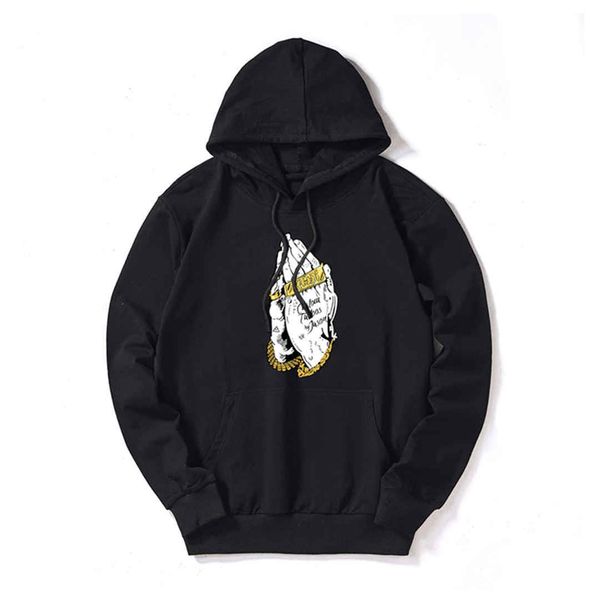 

mens designer hoodies luxury sweatshirts men hoodie streerwear fashion pullover long-sleeve goldon hands printing 5 colors highly quality, Black