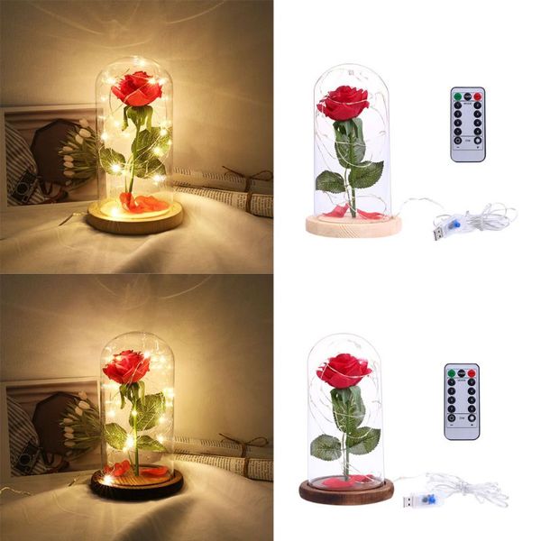 

1 set rose desk decoration led light valentine's day mother's day gifts ornament night party girlfriend romantic usb charging