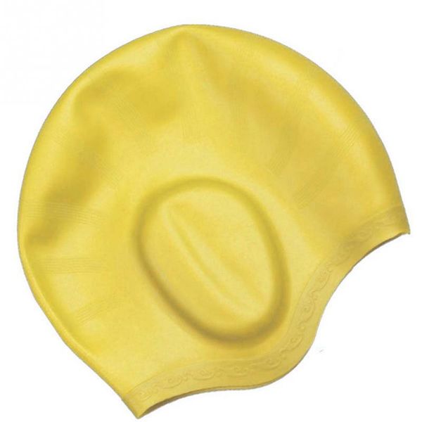 

silicon waterproof swimming caps men women swimming cap protect ears long hair sports swim pool hat accessories