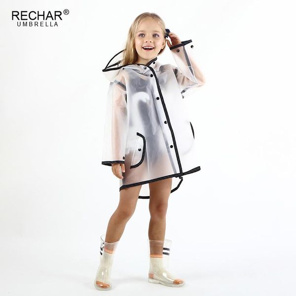 

waterproof eva rain coat boy children's raincoat girls windproof poncho kindergarten kids baby rainwear rainsuit impermeble cape rrigk, Red;brown