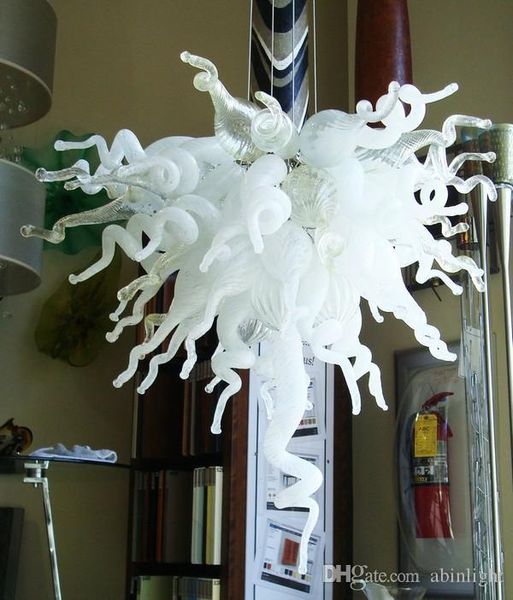 

modern white art glass chandelier 100% hand blown borosilicate glass white led modern chandelier for new house decoration