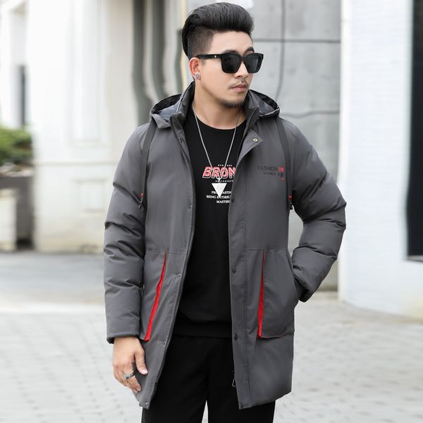 

6xl 8xl long parkas winter jacket men new warm windproof casual outerwear padded cotton coat big pockets parkas men, Black