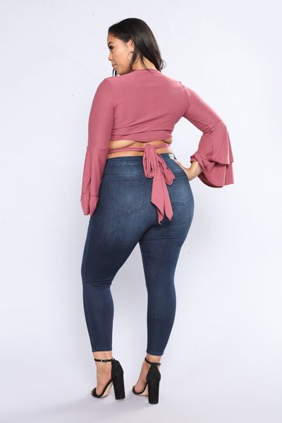 

vintage womens designer jeans high fashion waist hole jeans woman autumn large size 2xl 7xl leisure slim pants women jeans g3p9, Blue