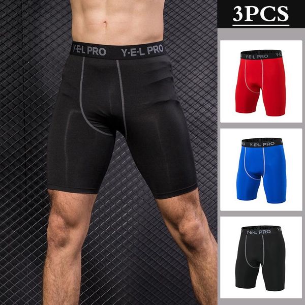 

men's shorts 3pcs men jogging quick dry stretchable bodycon running gym training exercise pants sportswear, White;black