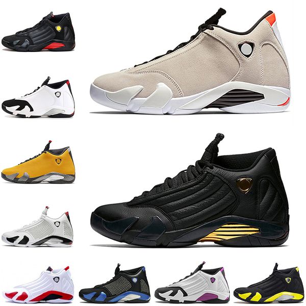 

Hot Sale DMP Desert Sand 14 14s Black Yellow Reverse Gold Mens Basketball Shoes Candy Cane Last Men Sports Designer Sneakers