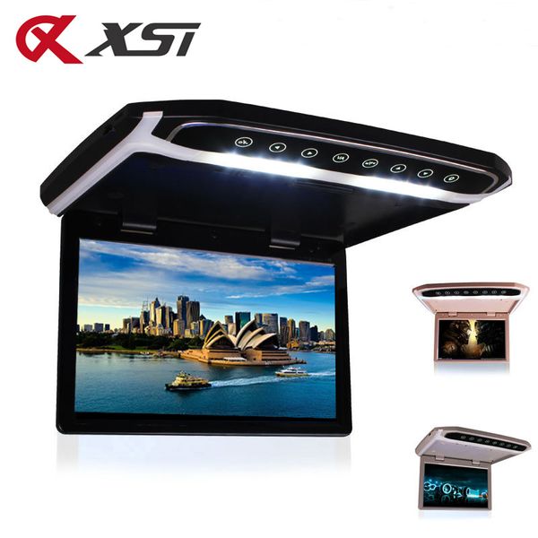 

xst 17.3 inch car roof mount ceiling monitor flip down tft lcd mp5 video player with hd 1080p video usb fm hdmi sd touch button