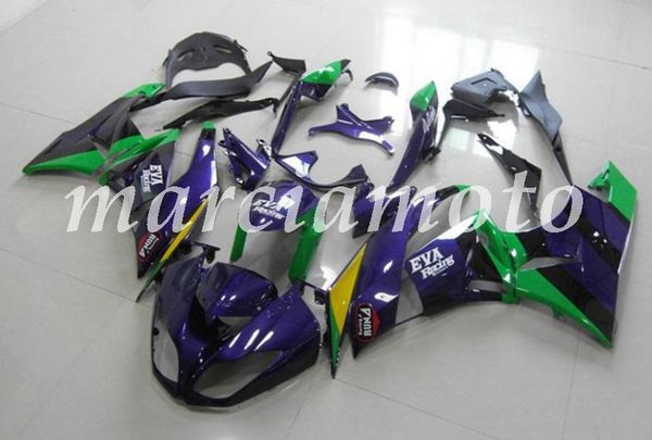 

new (injection molding) abs fairing kits fit for kawasaki ninja zx-6r 2009 2010 2011 2012 zx-6r 09-12 fairings set purple green