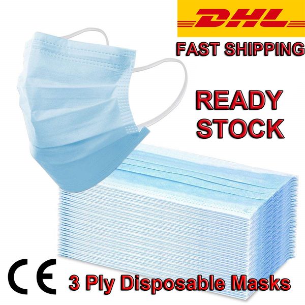 

ready stock]dhl ce approved 3 ply disposable face masks comfortable sanitary mask for dust earloop mouth mask,3-layer masks