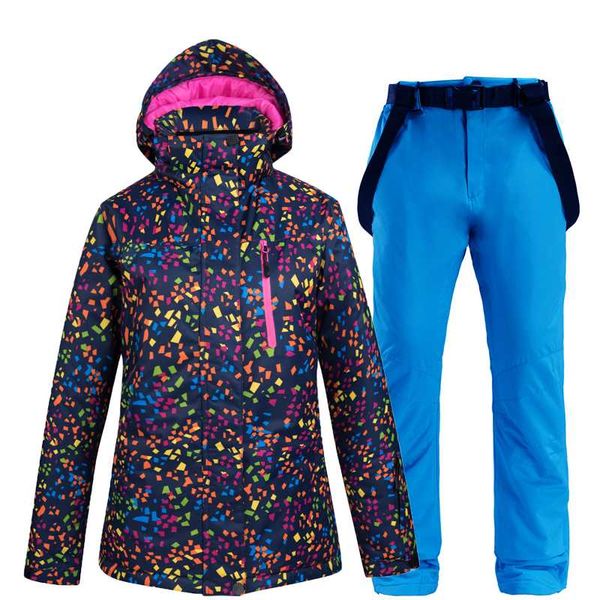 

skiing jackets ski suit women winter thermal waterproof windproof clothes snow pants sets and snowboarding suits