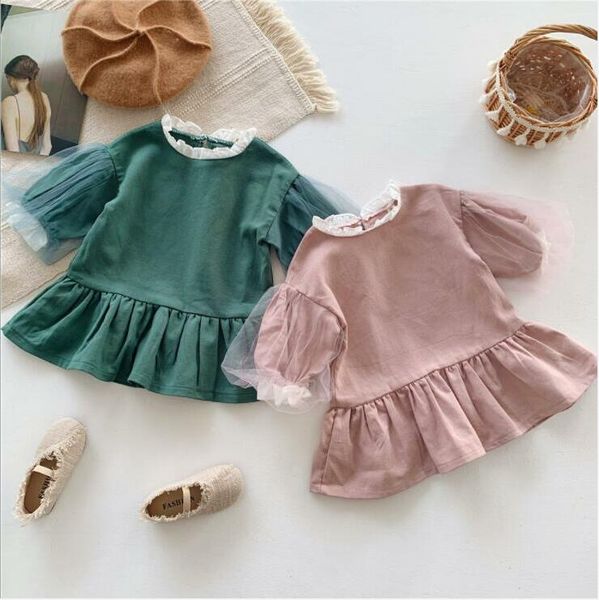 

baby girls clothes kids lace ruffle dresses chidren lovely puff sleeve princess dress boutique dresses party dance clothing ayp322, Red;yellow
