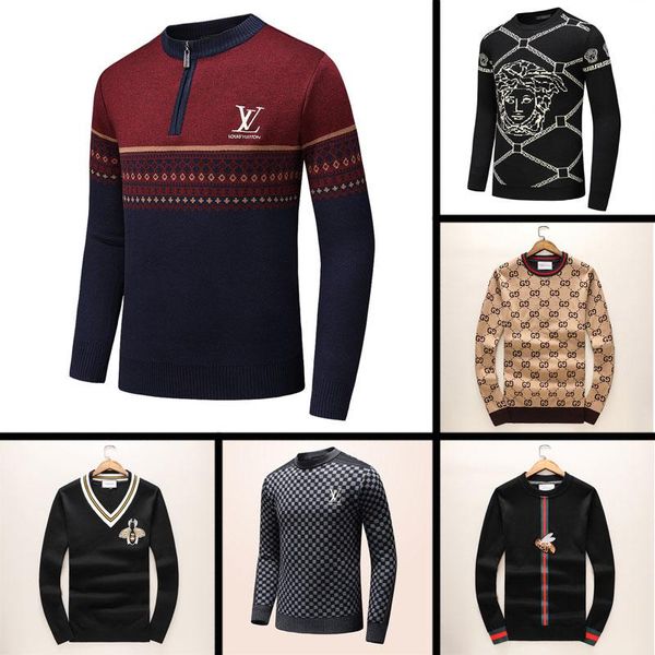 

2019 new late t de igner autumn winter men weater cla ic fa hion pullover men brand crew neck clothing with 5 ize a, White;black