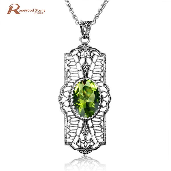 

925 sterling silver necklaces & pendants oilvine created peridot for women elegant necklace sterling silver jewelry bijoux femme