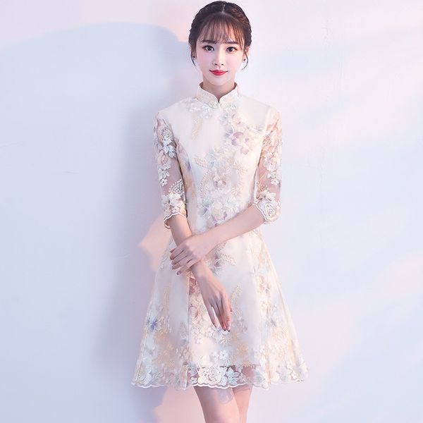 

современный белый cheongsam дизайн sexy qipao длинные традиционный китайский платье партии вечерние платья восточные ошейники tenue chinoise, Red