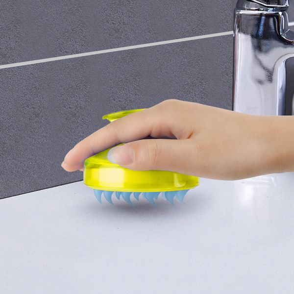 

стиральная silicone head massager шампунь массаж головы щетка для волос расческа для тела душ кисть ванна массаж кисти, Silver