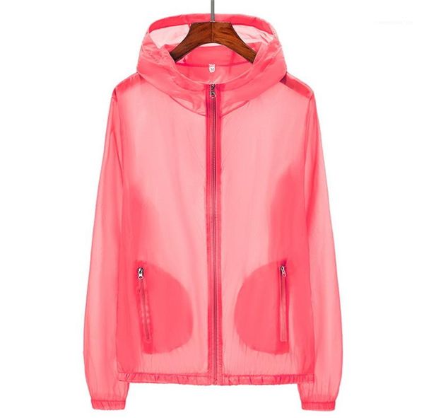 

pockets anti uv sun protection jacket plus size sun protection clothing summer womens designer casual coats solid color hooded zipper, Black;brown