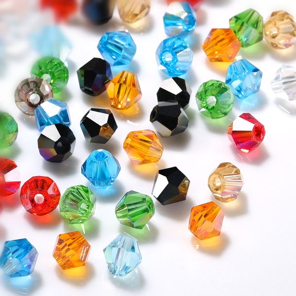 

3 4 6mm austrian bicone crystal beads for jewelry making diy accessories multicolor faceted glass loose spacer beads wholesale