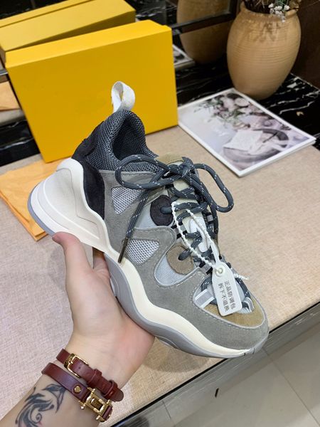 

luxury designer rockrunner sneakers leather women casual shoes sneakers footwear women flats dress shoe sports tennis printing rx19102101, Black